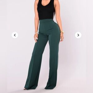 Fashion Nova Victoria High Waisted Dress Pants Women’s Size Small Green Trousers